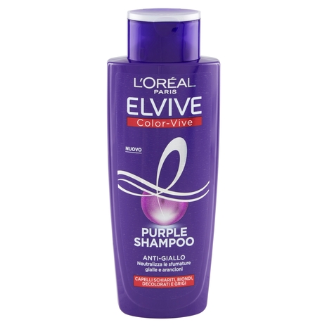 L'Oréal Paris Shampoo antigiallo Color Vive Purple, per capelli schiariti, biondi, grigi, 200 ml